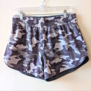 Another Love Brandi Active Grey Camouflage Shorts Reversible Medium